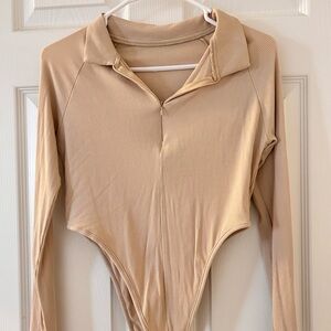 Beige body suit
